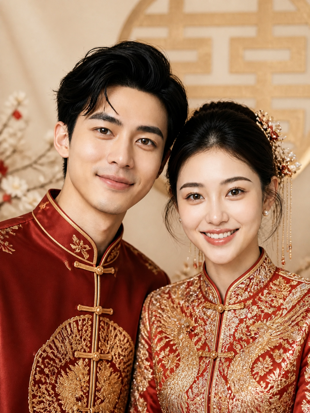 AI中式秀禾情侣婚纱照 多场景多造型完整套系 - 情绪近景