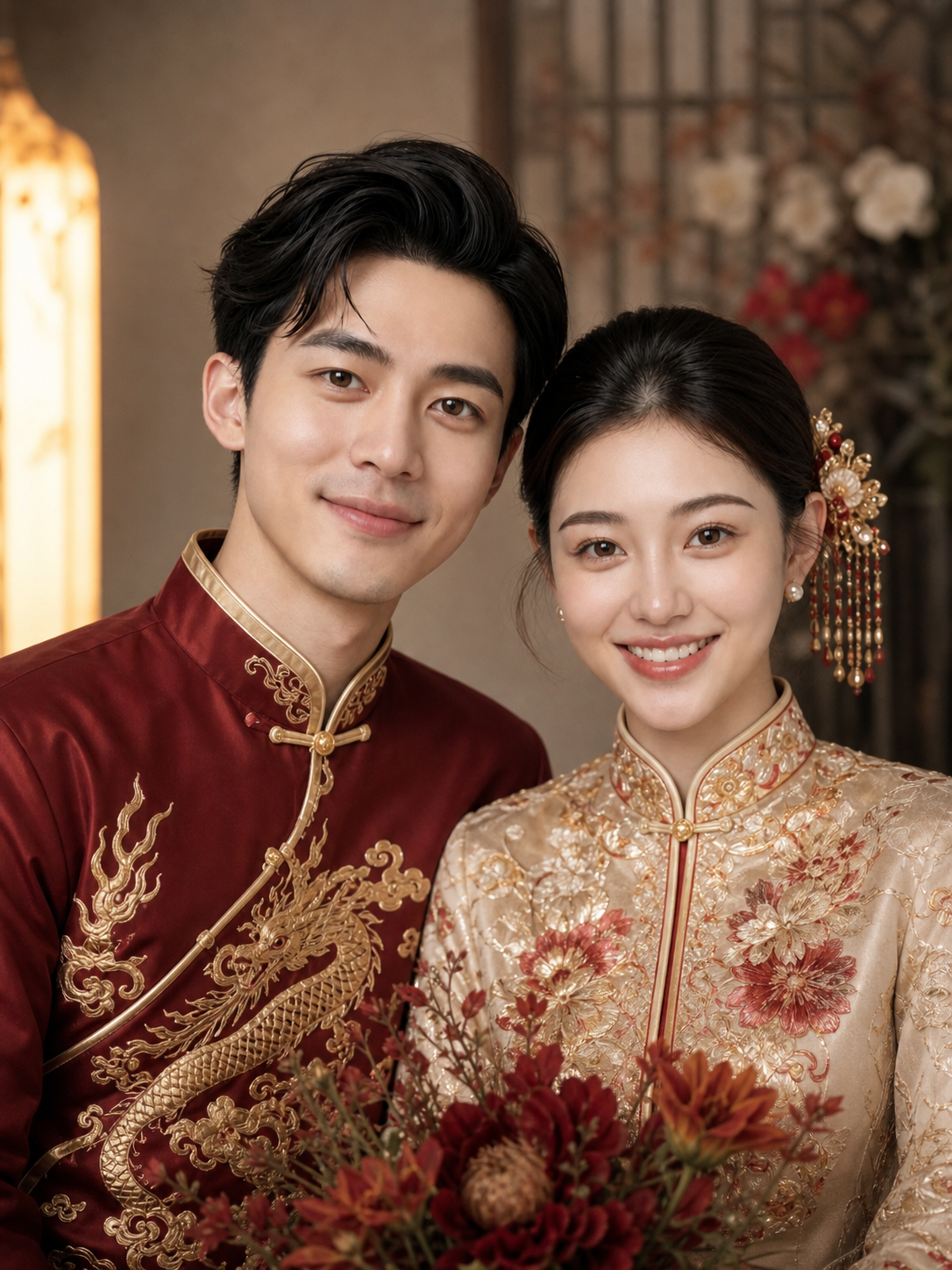 AI中式秀禾情侣婚纱照 多场景多造型完整套系 - AI 自由加拍