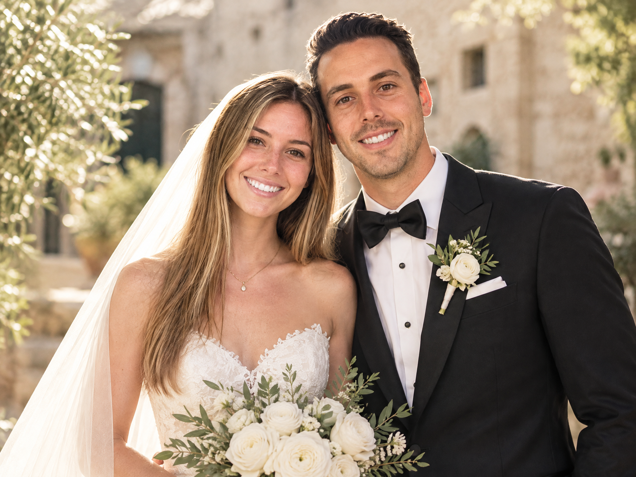 Photos de mariage de couple style rétro français générées par IA, looks - Natural interaction